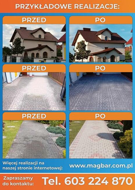 Malowanie dachów, renowacja kostki brjkowej, mycie elewacji.