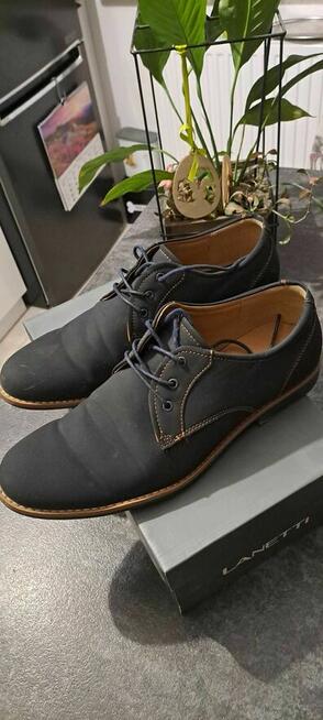 Półbuty granatowe rozm. 44 Lanetti super stan
