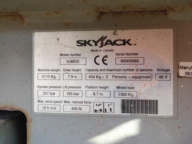 PAKIET - 3 podnośniki nożycowe SkyJack SJ6832 za 75000 netto