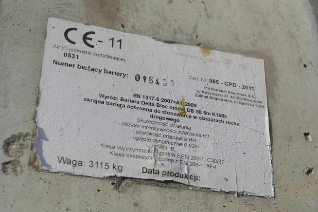 Bariery autostradowe betonowe - Delta Bloc DB 80