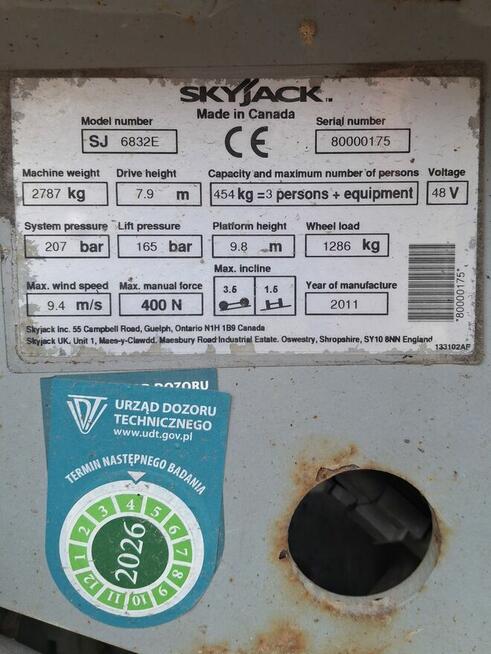 PAKIET - 3 podnośniki nożycowe SkyJack SJ6832 za 75000 netto