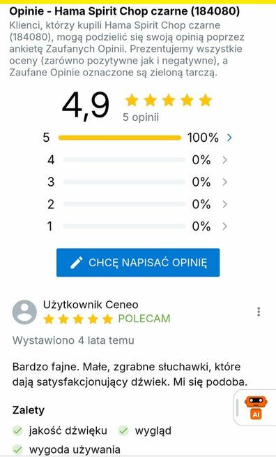 Słuchawki HAMA dokanałowe