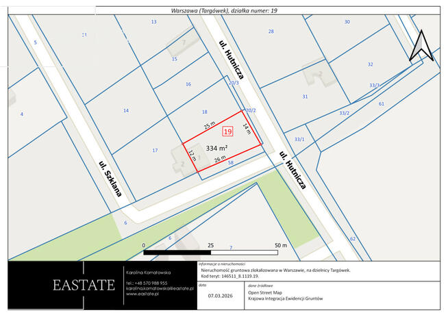 Działka usługowa Warszawa gm. Targówek Targówek, Fabryczny, Hutnicza