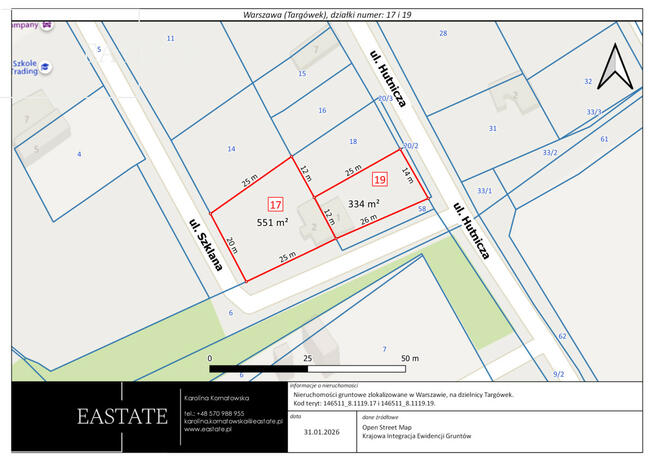 Działka inwestycyjna Warszawa gm. Targówek Targówek, Fabryczny, Hutnicza