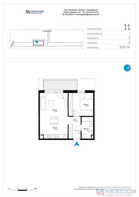 Nowe 2 pokoje 52,9m² balkon ul. Piaskowa Siedlce