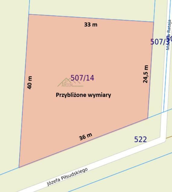 Działka budowlana Dąbcze gm. Rydzyna, Macieja Rataja