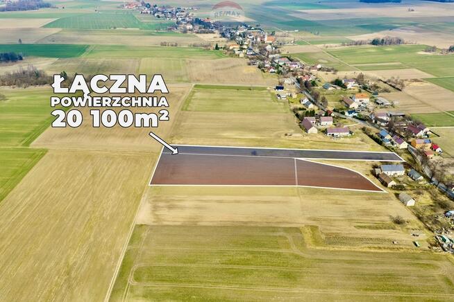 Trzy działki rolne (20.100 m²) + opcjonalnie dom