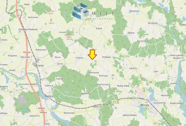 Działka budowlana Chojnik gm. Morąg