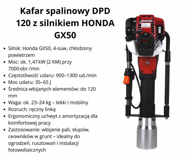 WYNAJEM Kafar spalinowy DPD 120 – HONDA GX50 wypożycz