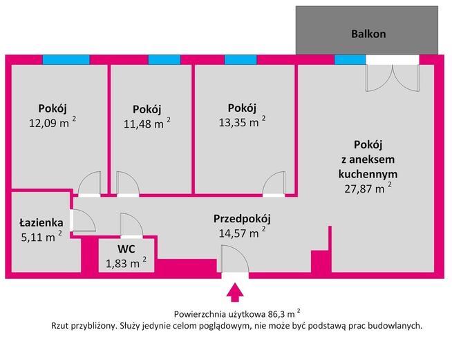 4-pokojowe mieszkanie z windą I2miejsca Gdańsk