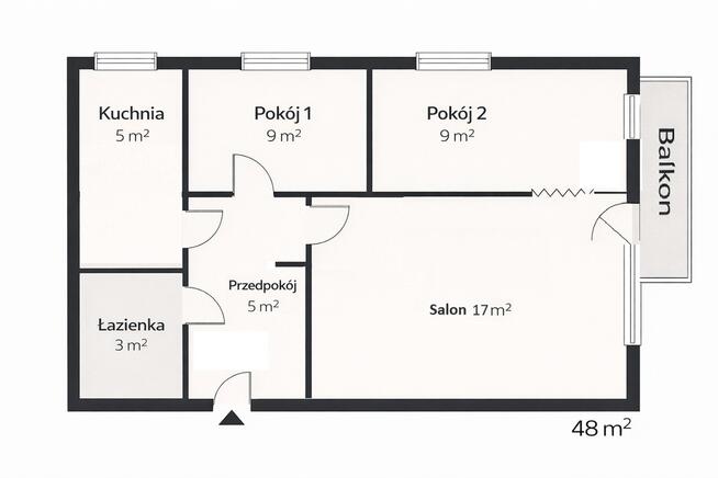 Lublin, Mieszkanie, 3 pokoje, 48,1 m2, ul. Rymwida