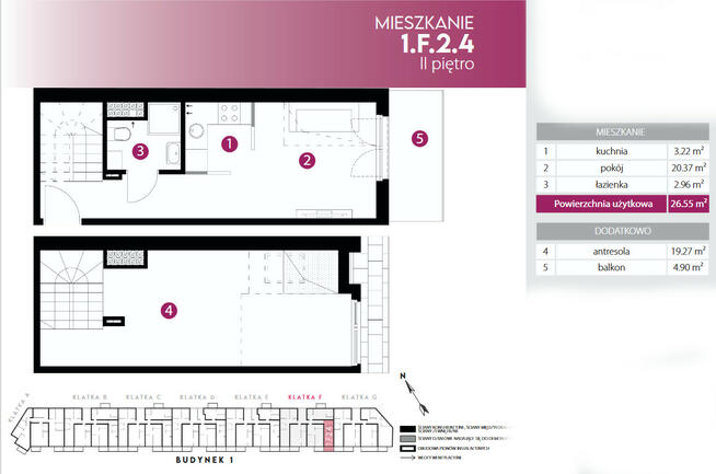 Piękne mieszkanie dwupoziomowe 2 pokojowe z balkonem w zielonej i spokojnej okol