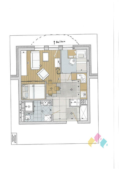 2-pok, 34,5 m2, parter, os. Belweder