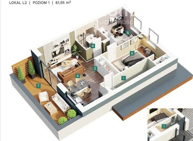 Nowy apartament z tarasem w Górkach.