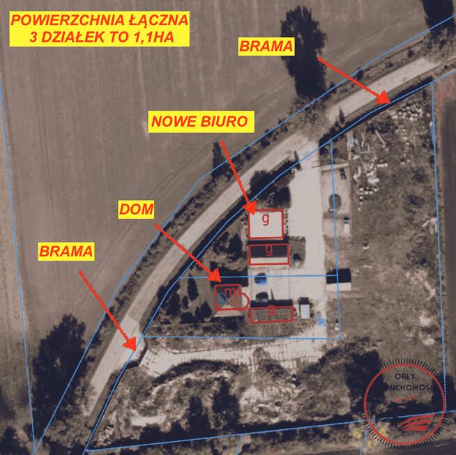 Wyjątkowa nieruchomość z domem, biurem i terenem inwestycyjnym pod Inowrocławiem