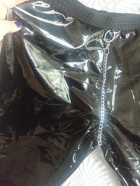 Legginsy Latex z łańcuchem, XL