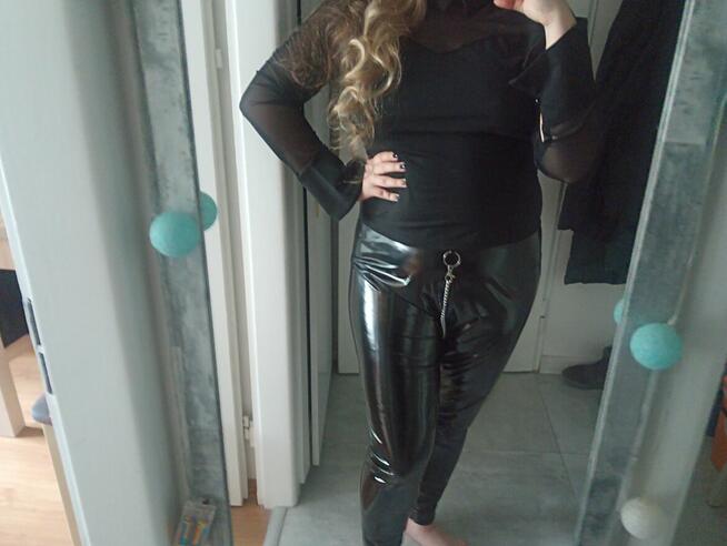 Legginsy Latex z łańcuchem, XL