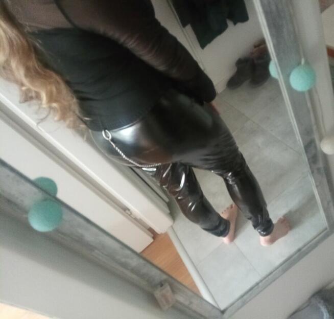 Legginsy Latex z łańcuchem, XL
