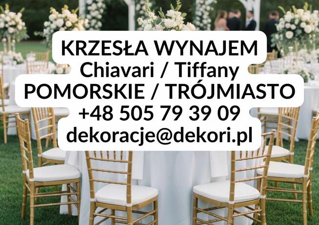 Krzesła Chiavari Krzesło Gdynia Gdańsk Sopot Wynajem