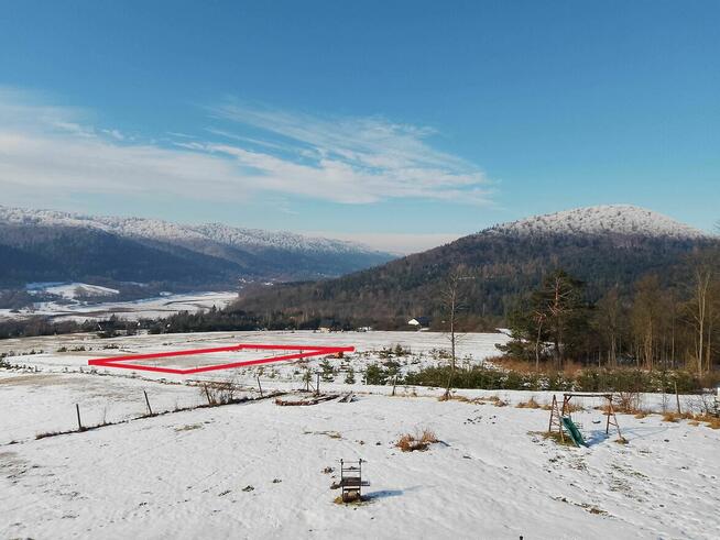 Działka budowlana 1428m2, piękny widok, Beskid Niski