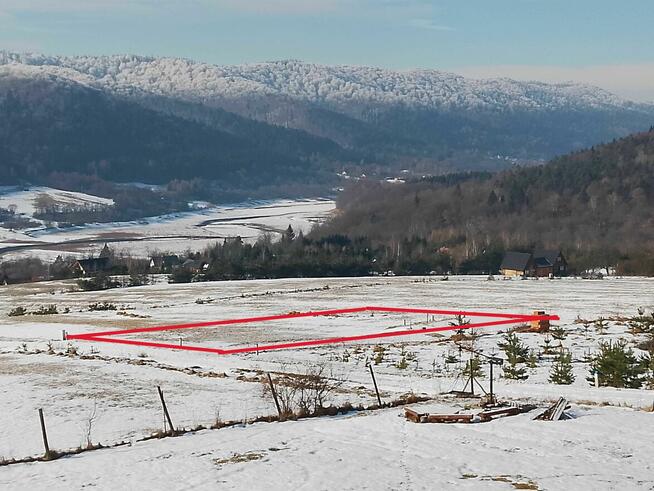 Działka budowlana 1428m2, piękny widok, Beskid Niski