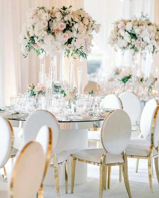 Krzesła Glamure Złote na Ślub Wesele Gdynia Gdańsk Sopot Wyn