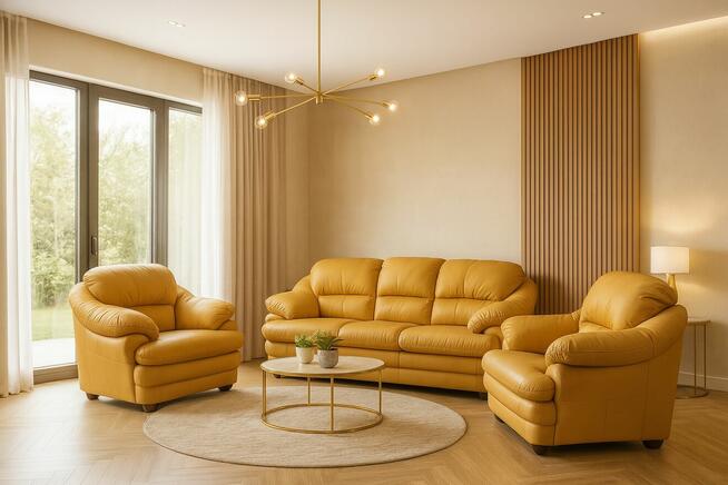 Komplet wypoczynkowy Puchacz 311 skóra naturalna 100%