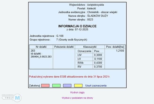 Działka rolna Śladków Duży Śladków Duży