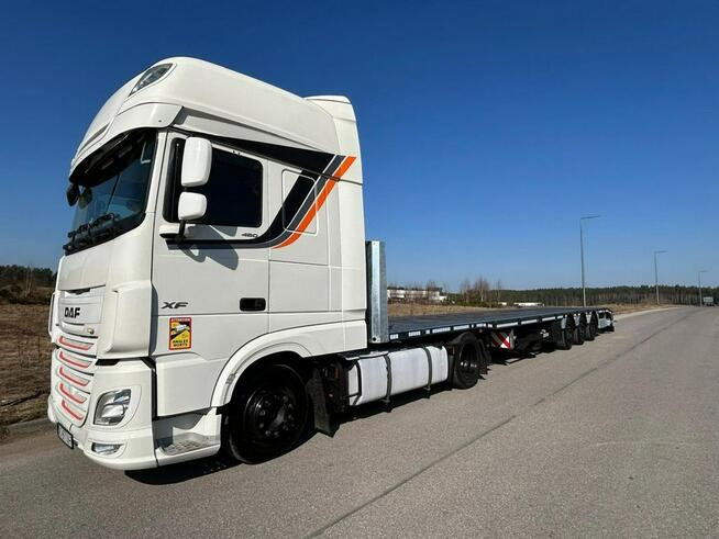 DAF XF 480 FT Zestaw z platformą Mega Schmitz , skosy, najazdy , twist-lock.