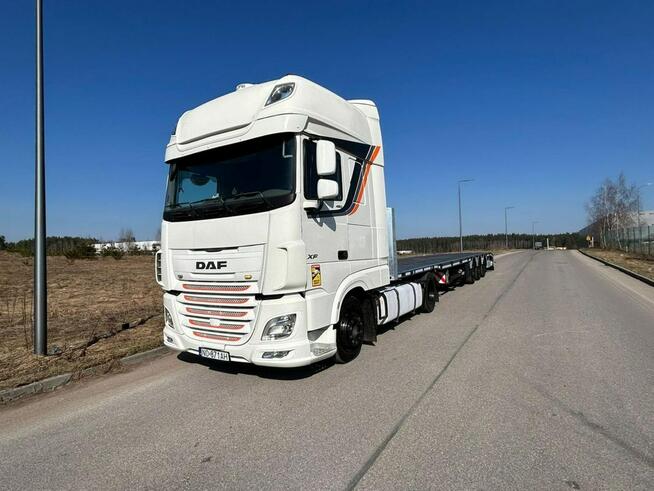 DAF XF 480 FT Zestaw z platformą Mega Schmitz , skosy, najazdy , twist-lock.