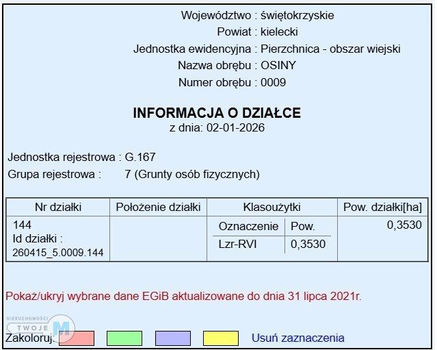Działka leśna Pierzchnica Osiny