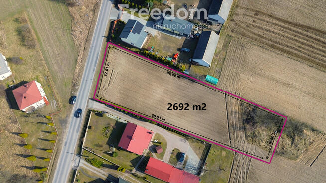 Działka zagrodowa 2687 m2 w Szczepanowicach. Zalew