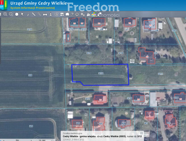 Działka budowlana 1385 m2 - 20 minut do Gdańska !