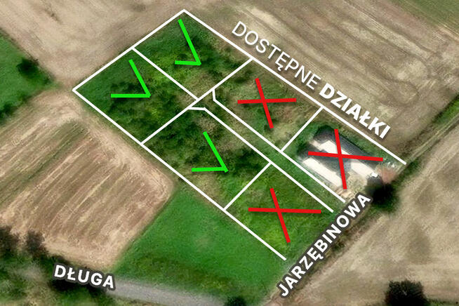 Działka budowlana 1135 m² – ul. Jarzębinowa, Łańce, gm. Korn