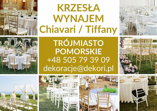 Krzesła Chiavari Krzesło Gdynia Gdańsk Sopot Wynajem
