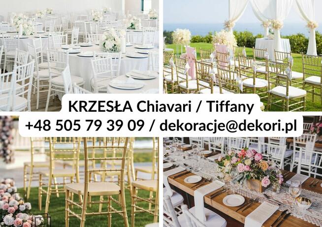 Złote Krzesła Chiavari Tiffany Gdynia Trójmiasto Wynajem