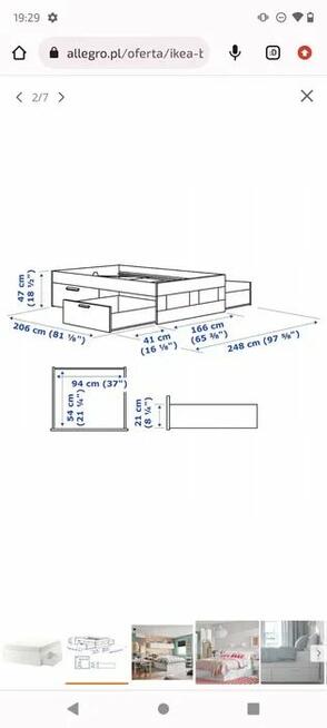 Łóżko BRIMNES ikea 160x200 biały w stanie idealnym