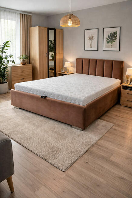 Łóżka sypialniane, tapicerowane