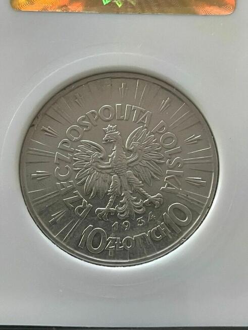 10zł 1934r Piłsudski orzeł urzędowy Ag Grading MS64