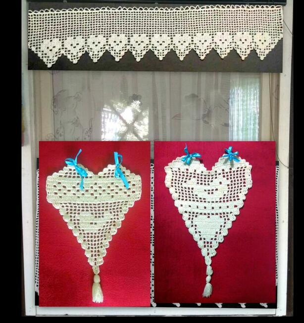 Szydełkowe zawieszki/ozdoby Duże Serduszka 25 za sztukę