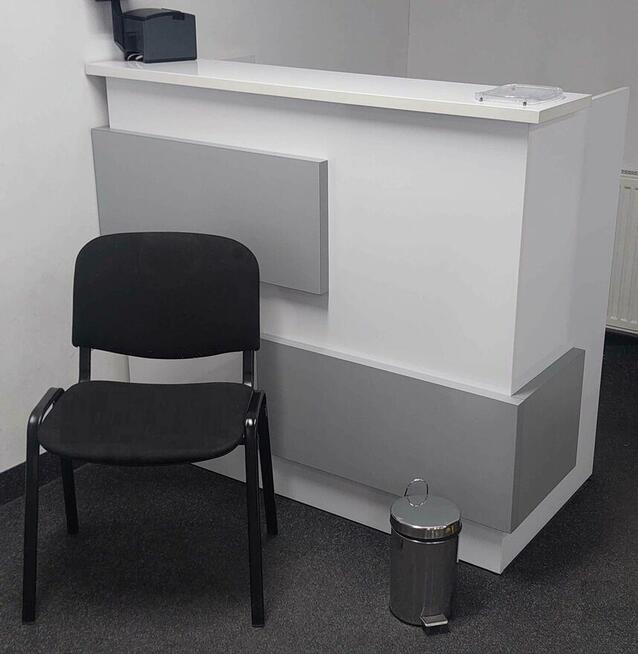 Używana ladę recepcyjna + szafka 4 szuflady 140x120x63