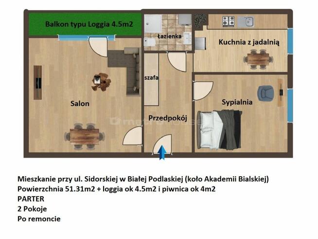 #REZERWACJA# Mieszkanie po remoncie -PARTER- 2 Pok