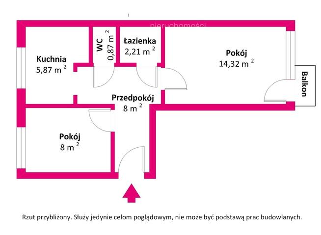 2 pokoje z balkonem | 1 piętro | Koło Sienkiewicza