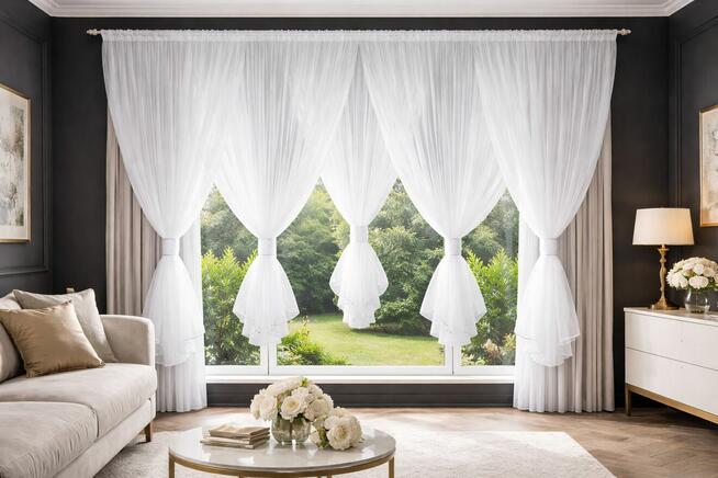 Firanki na okno balkonowe, balkon, taras, szycie firan, firany