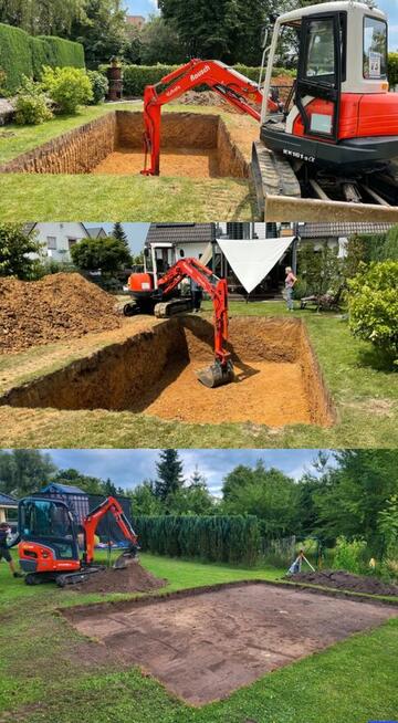 Ziemia Ogrodowa KOPARKA Wykopy Transport Wyburzenia Kopani