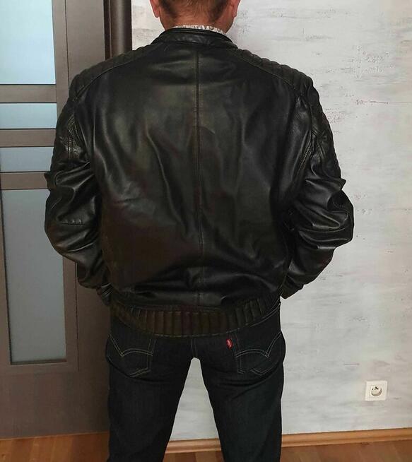 Kurtka skórzana Mustang męska — rozmiar M, stan bardzo dobry
