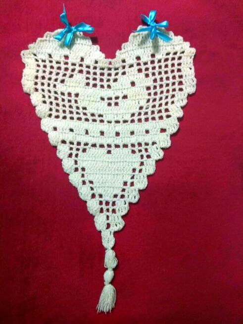 Szydełkowe zawieszki/ozdoby Duże Serduszka 25 za sztukę