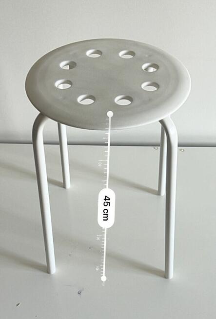 2x taboret IKEA MARIUS biały 45 cm