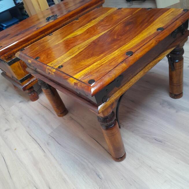 Antyczne Kolonialne stolik, skrzynia Odnowione