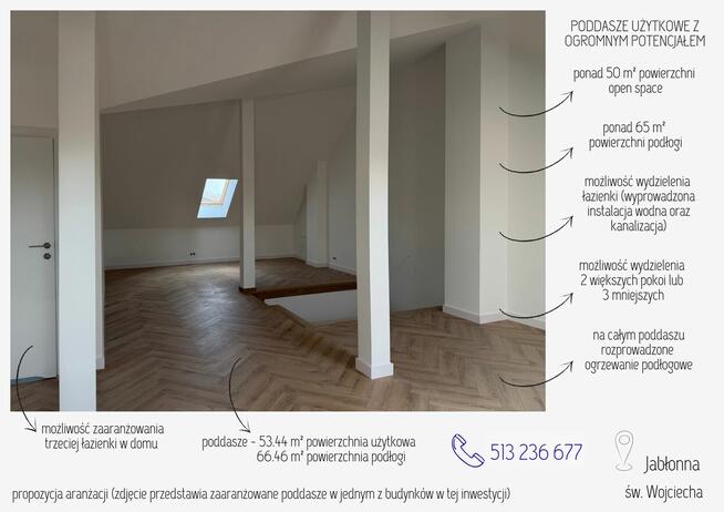 3 kondygnacje użytkowe - 163.89 m² - JABŁONNA
